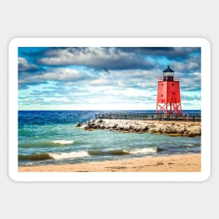 “Charlevoix South Pier Lighthouse” Sticker